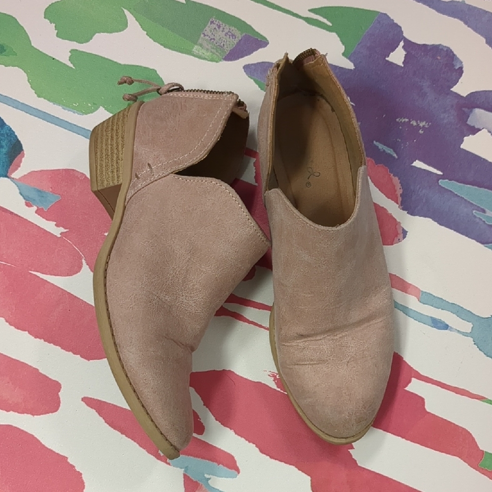 Cupid Blush Pink Suede Ankle Boots